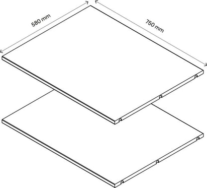 Hylde til korpus 58 x 75 cm GoodHome Atomia egetræ 2 stk.