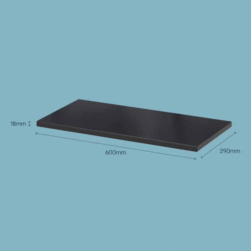 GoodHome Rigga hylde 29 x 60 cm mat-sort