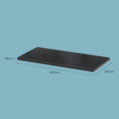 GoodHome Rigga hylde 29 x 60 cm mat-sort