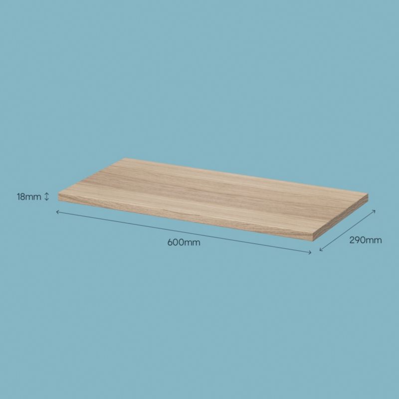 GoodHome Rigga hylde 29 x 60 cm i egetræ