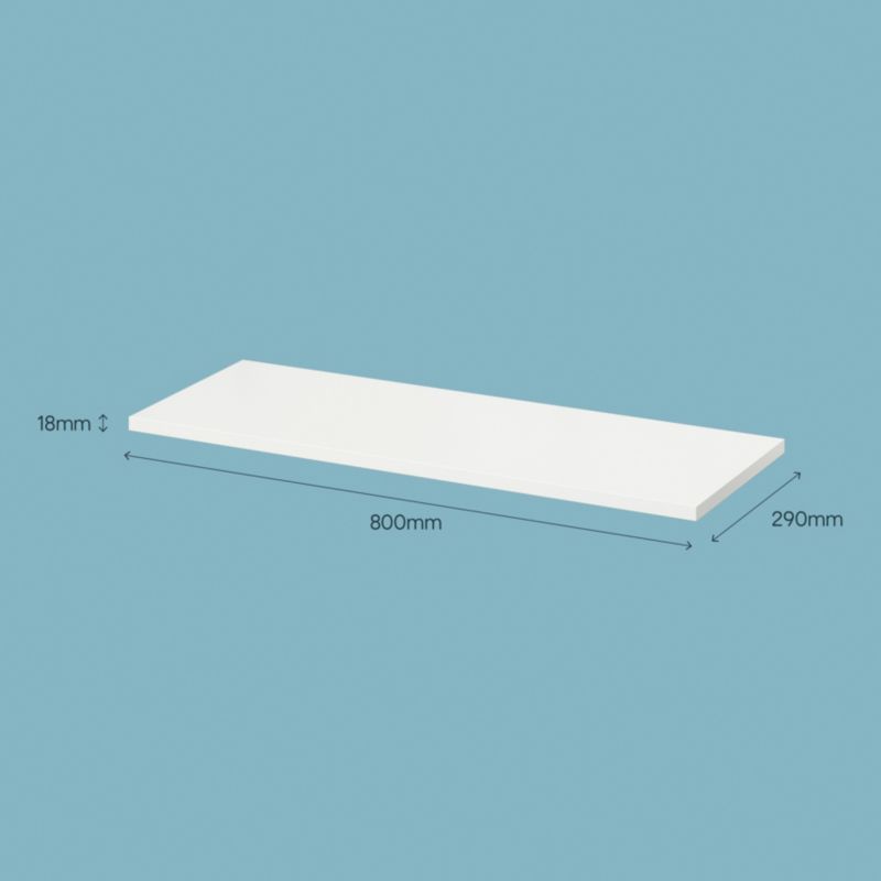 GoodHome Rigga hylde 29 x 80 cm hvid