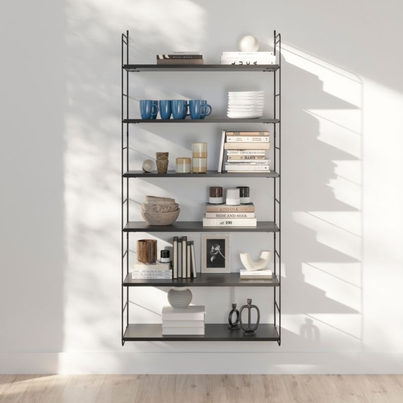 GoodHome Rigga hylde 29 x 80 cm mat-sort