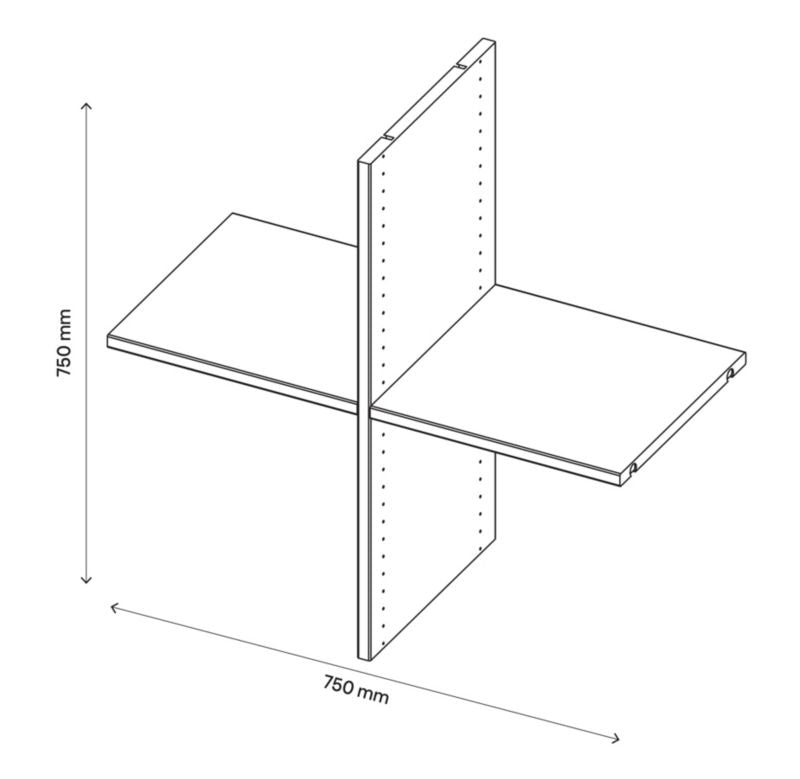 Krydsplade til korpus 35 x 75 x 75 cm GoodHome Atomia grå eg