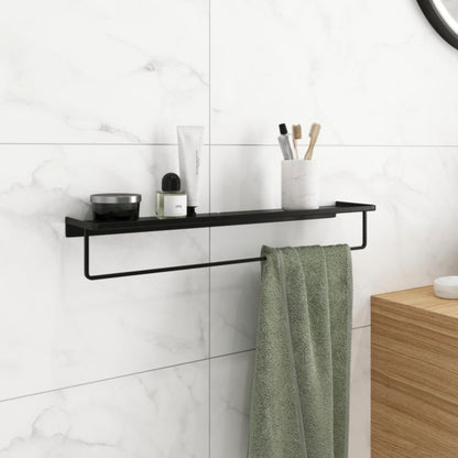Badeværelseshylde Elland 60x12x9 cm Sort Stål