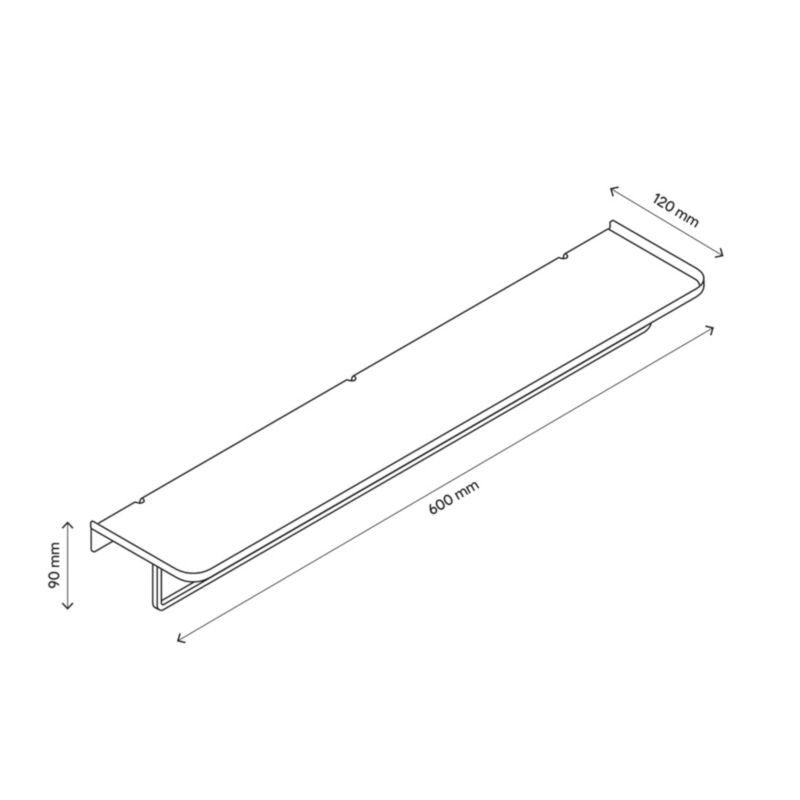Badeværelseshylde Elland 60x12x9 cm Sort Stål