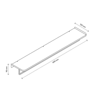 Badeværelseshylde Elland 60x12x9 cm Sort Stål