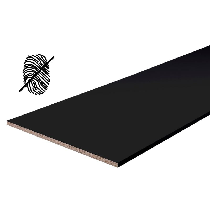 Møbelhylde 250 x 20 x 1,8 cm mat‑sort