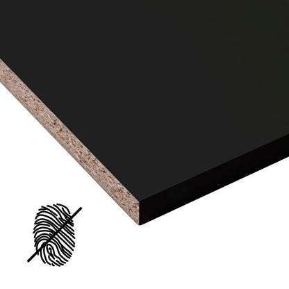 Møbelhylde 250 x 20 x 1,8 cm mat‑sort