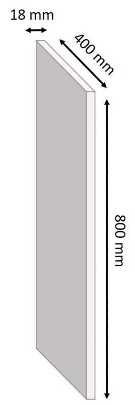 Møbelhylde 80 x 40 x 1,8 cm mat sort