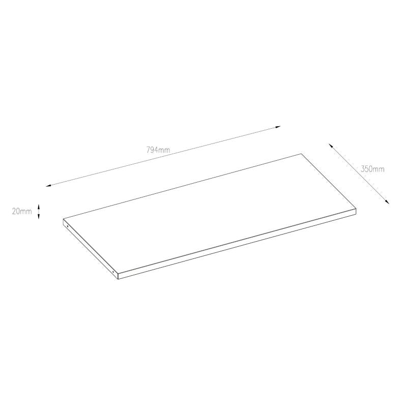 Modulær metalhylde til Rand-skab