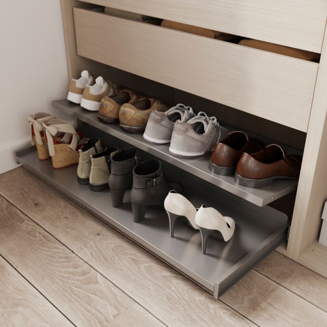 GoodHome Atomia 2-niveau sko-reol til skab 45/58 x 75 cm