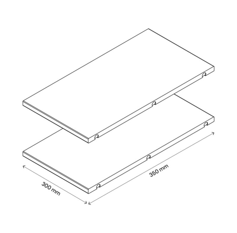 Hjørnehylde til hjørneskab 30 x 225 cm GoodHome Atomia hvid 2 stk.