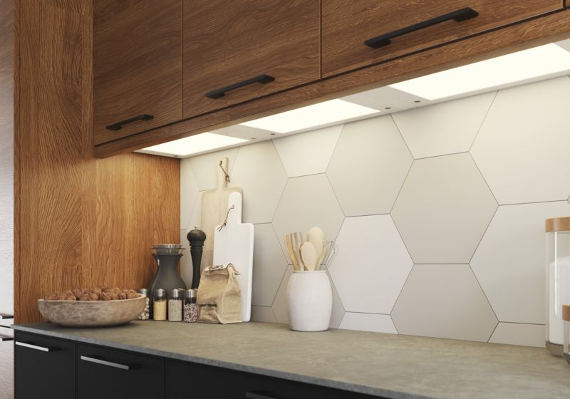 GoodHome Caraway oplyst hylde 50 cm hvid