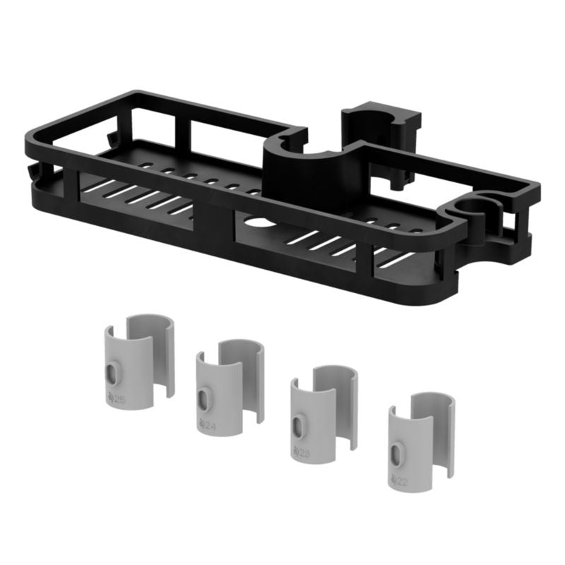 Hjørnebruserhylde til Stang 22-25 mm Sort Mat ABS