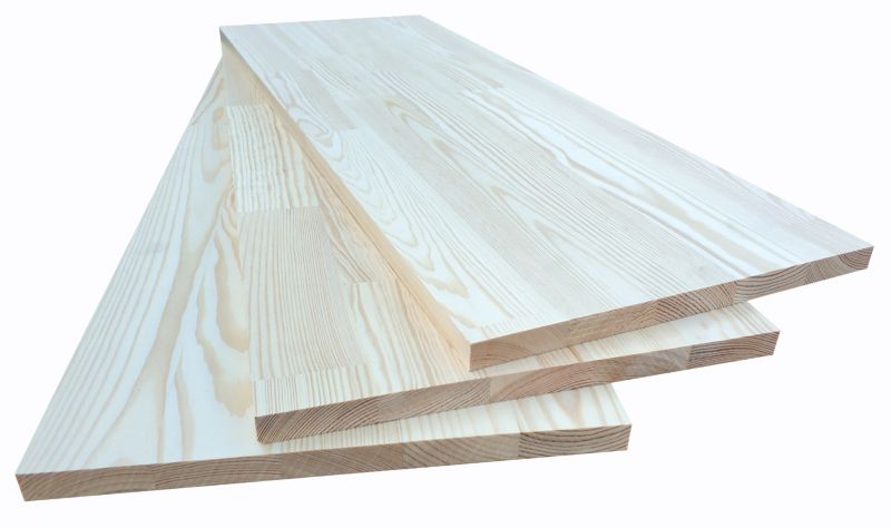 Klar fyrretræs hylde uden knaster 800 x 300 x 18 mm