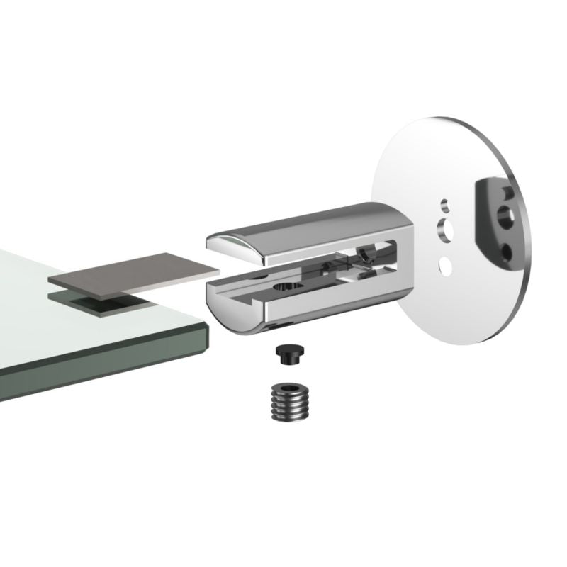 Glasreol 40 cm Krom Rustfrit Stål Hærdet Glas