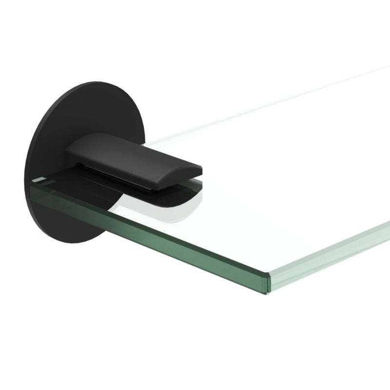 Badeværelseshylde Cavally 40 cm Sort Hærdet Glas