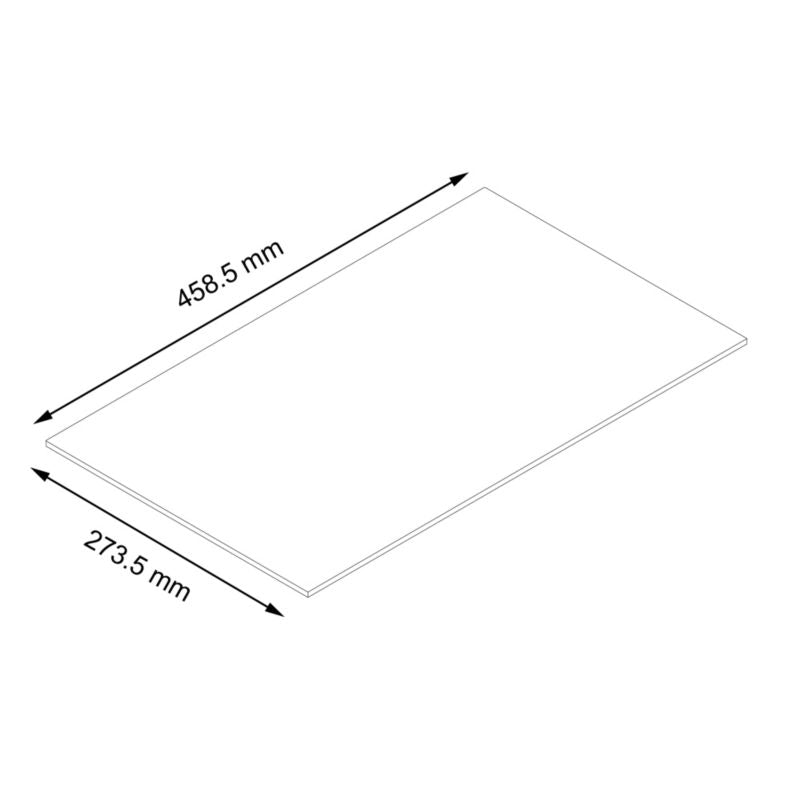 GoodHome Cicely glasplade 273,5 x 458,5 mm 2 stk.