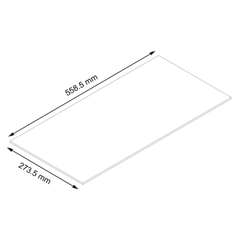 GoodHome Cicely glasplade 273,5 x 558,5 mm 2 stk.