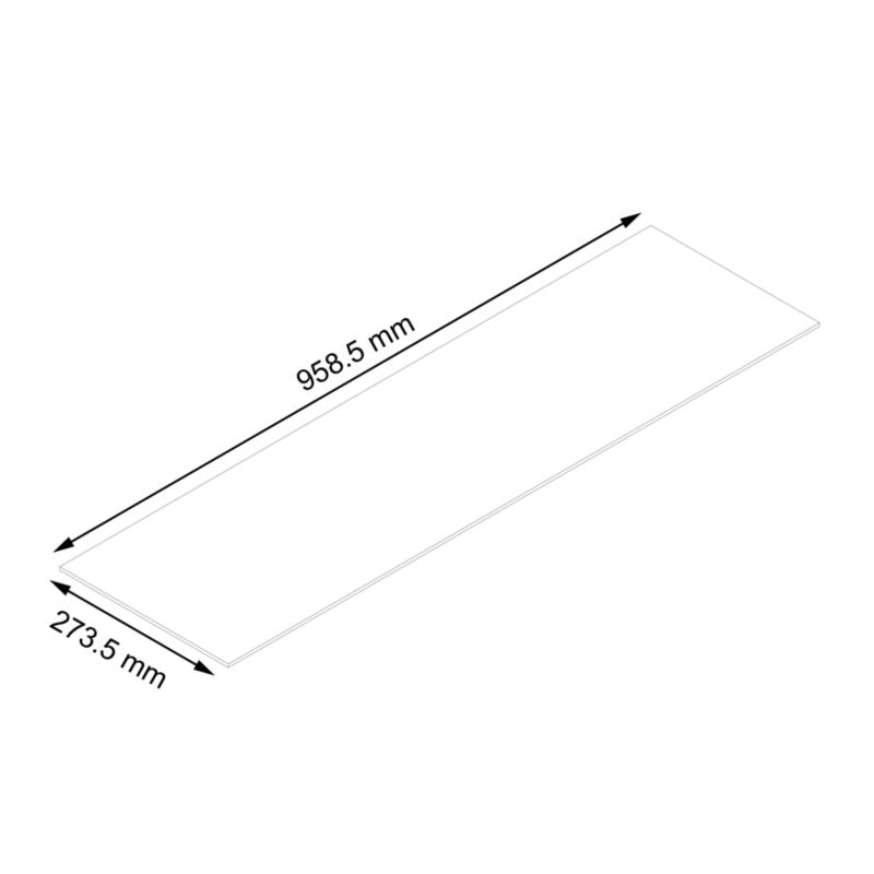 GoodHome Cicely glasplade 273,5 x 958,5 mm 2 stk.