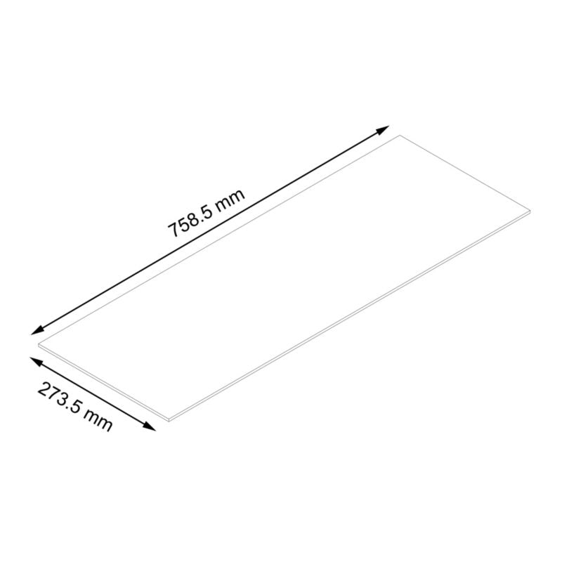 GoodHome Cicely glasplade 277 x 764 mm 2 stk.