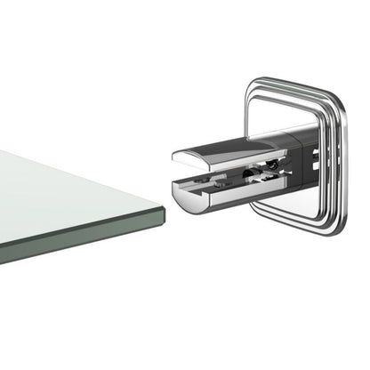 Glasreol 40 cm Krom Stål og Hærdet Glas