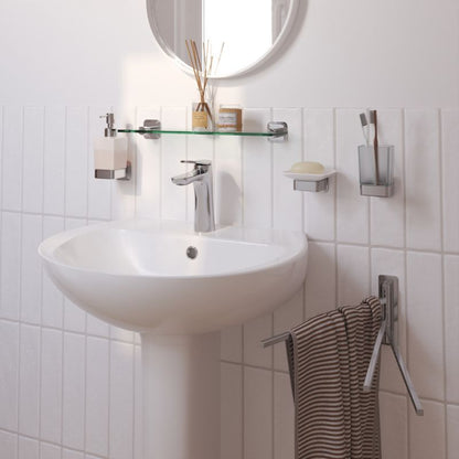 Glasreol 40 cm Krom Stål og Hærdet Glas