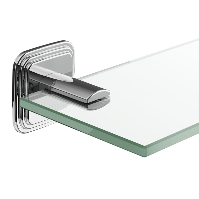 Glasreol 40 cm Krom Stål og Hærdet Glas