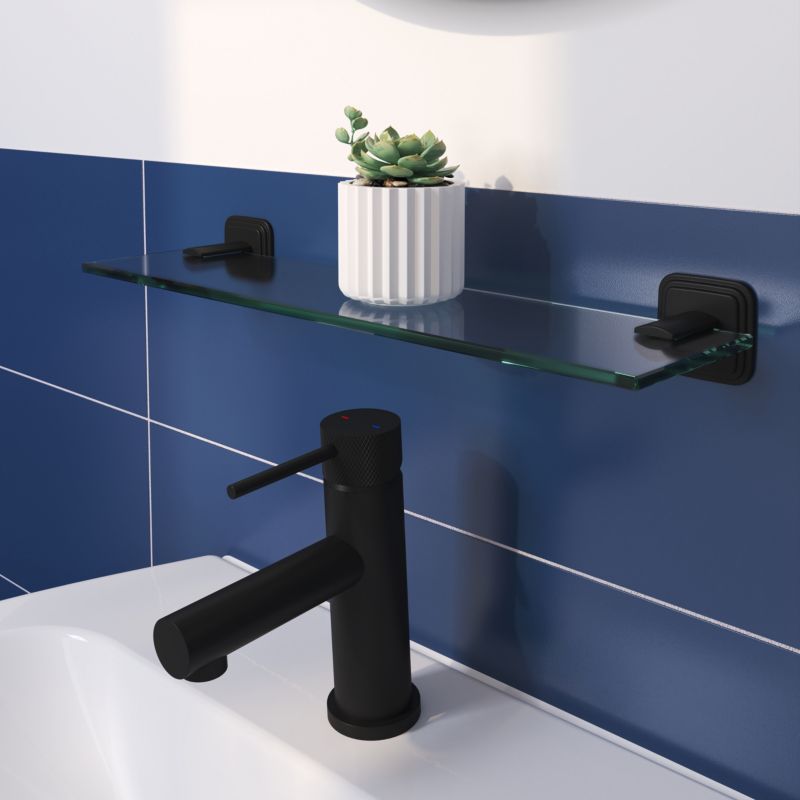 Glasreol 40 cm Sort Mat Rustfrit Stål
