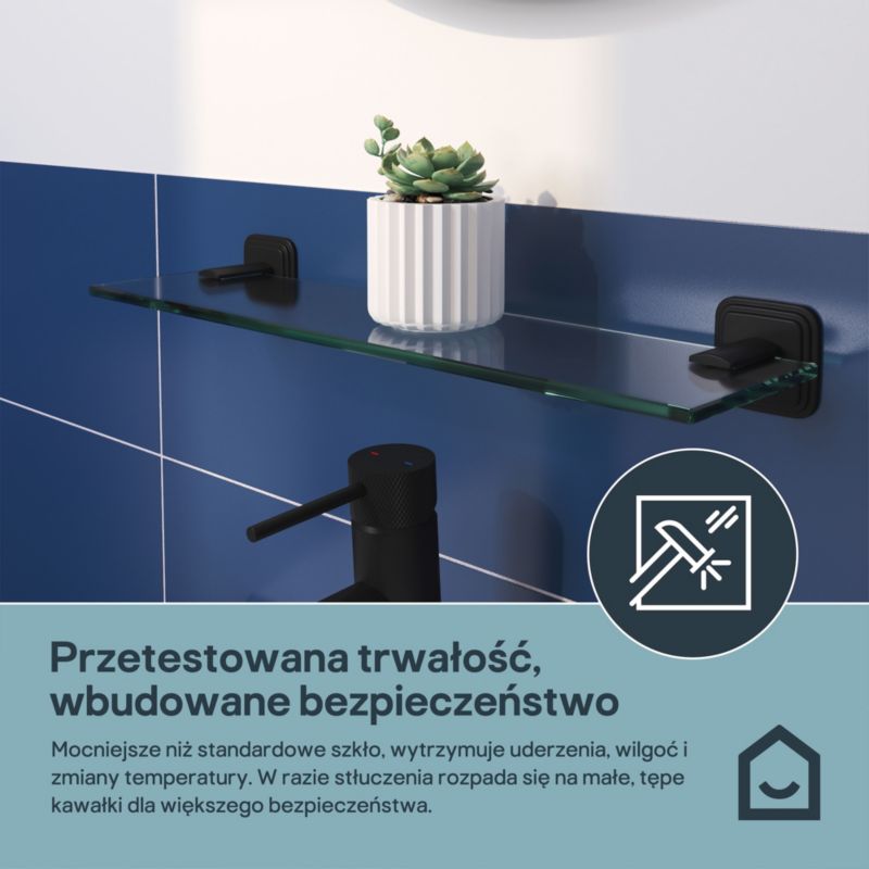 Glasreol 40 cm Sort Mat Rustfrit Stål