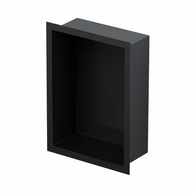 Vægnichehylde 30 x 20 x 10 cm Sort Stål med Glasbund