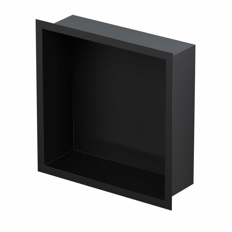 Vægniche 30 x 30 x 10 cm Sort med Glashylde