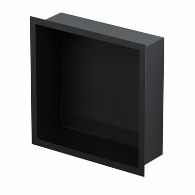 Vægniche 30 x 30 x 10 cm Sort med Glashylde