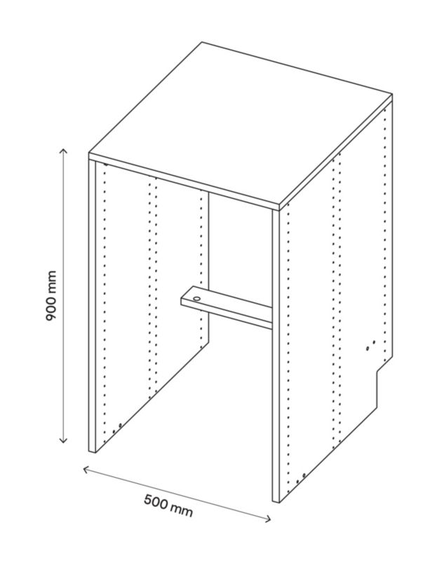 Indsatsreol til korpus 75/100 x 187,5/225 cm GoodHome Atomia grå eg
