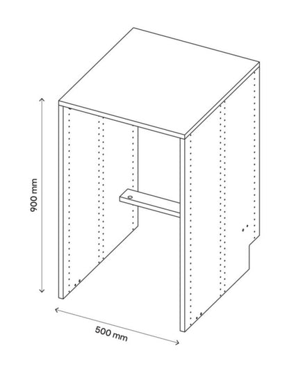 Indsatsreol til korpus 75/100 x 187,5/225 cm GoodHome Atomia grå eg