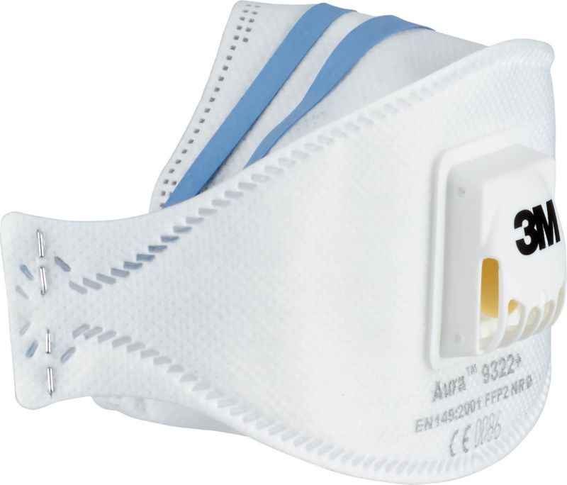 3M Aura Cool Flow 9322+ FFP2 halvmaske med ventil, komfortabel, 2 stk.