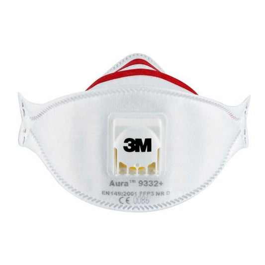 3M Aura Cool Flow 9332+ FFP3 halvmaske med ventil, komfortabel, 2 stk.