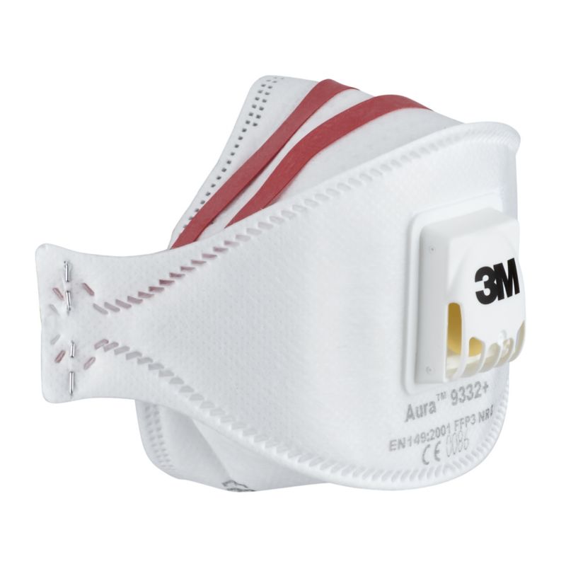 3M Aura Cool Flow 9332+ FFP3 halvmaske med ventil, komfortabel, 2 stk.