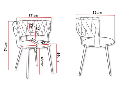 Polstrede Barstole Muz DC-1141/CM 57x52 cm Sort 2 Stk.