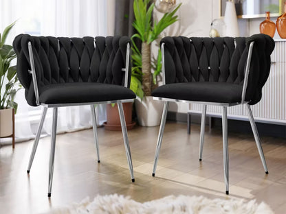 Polstret Spisebordsstol Muz 50x52 cm Sort 2 Stk.