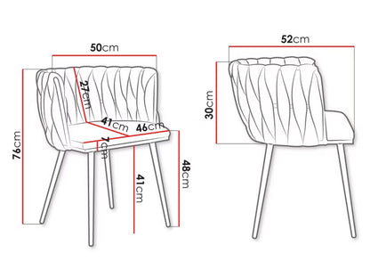 Polstret Spisebordsstol Muz 50x52 cm Sort 2 Stk.