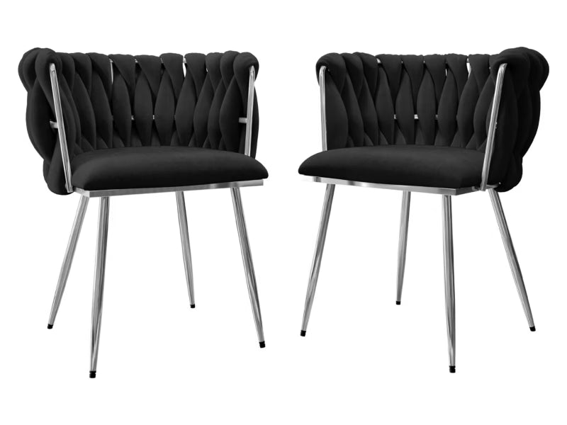 Polstret Spisebordsstol Muz 50x52 cm Sort 2 Stk.