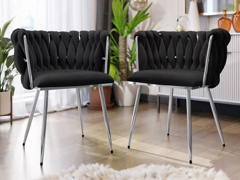 Polstret Spisebordsstol Muz 50x52 cm Sort 2 Stk.