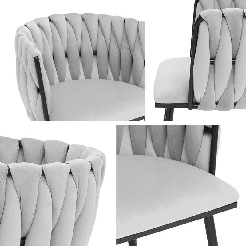 Polstret Spisebordsstol Muz 50x52 cm Sort 2 Stk.