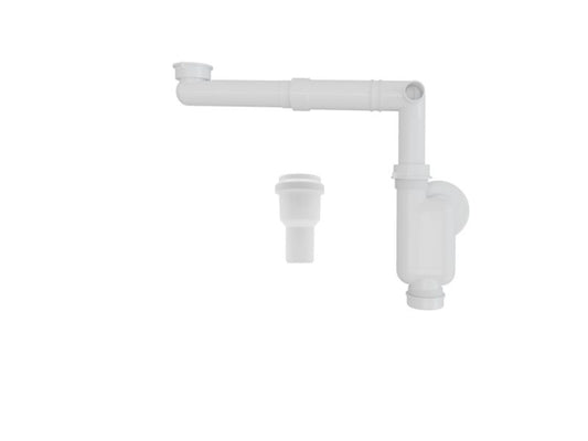 Justerbar halv-sifon til vask med vægmontering