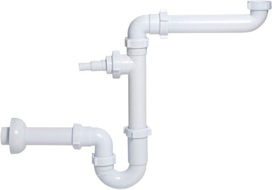 Ergonomisk halv-sifon til 1-kammers vask fra Ani-plast