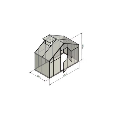 Polycarbonat Drivhus 150x290 cm