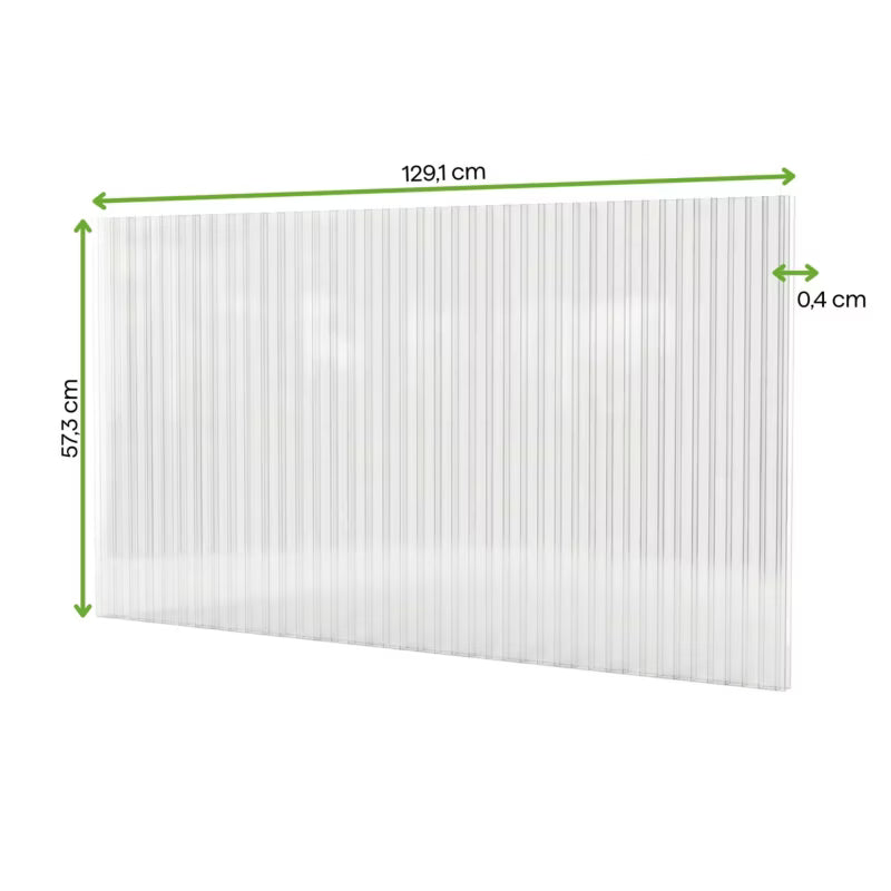 Polycarbonatplader 4 mm 129,1x57,3 cm 5 Stk.