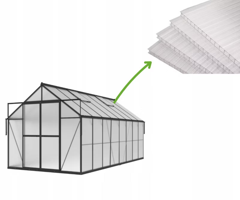 Polycarbonatplader til Drivhus Slide-In 244x490 cm 6 mm 5 Stk