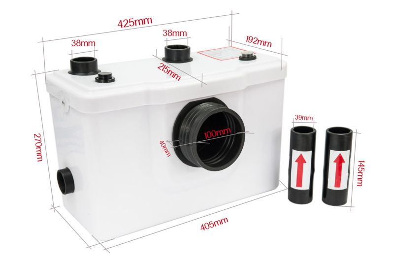 WC-pumpe med kværn 600 W Hvid 270 L/min